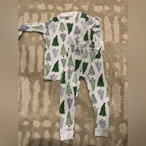 Carter's Festive Tree Print Pajama Set - Green, Blue, Red